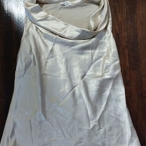 Satin sleeveless blouse size M like new, beige