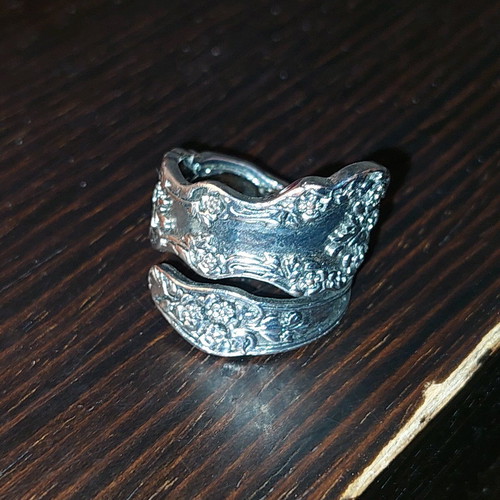 Spoon Ring handmade, silver 99.25%, like new, vintage style