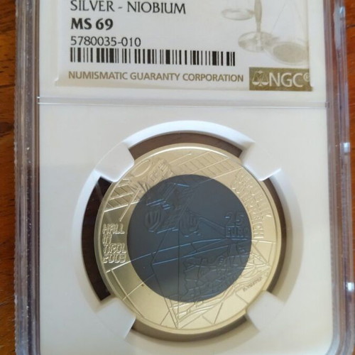 25 euro 2003 Austria silver and niobium MS 69 PCGS new