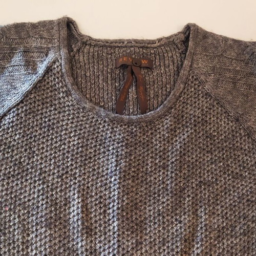 Review short wool dress used, grey, with short sleeves