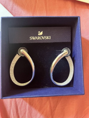 Swarovski Creolen σκουλαρίκια σαν καινούργια, ασημί με κρύσταλλα