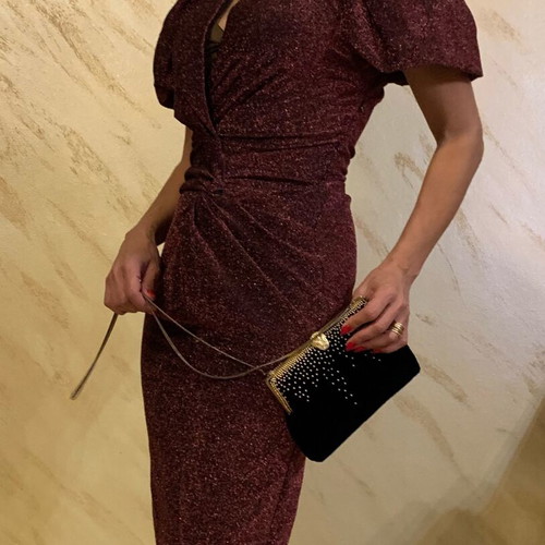 Guess dress new in marsala color with lurex, size M