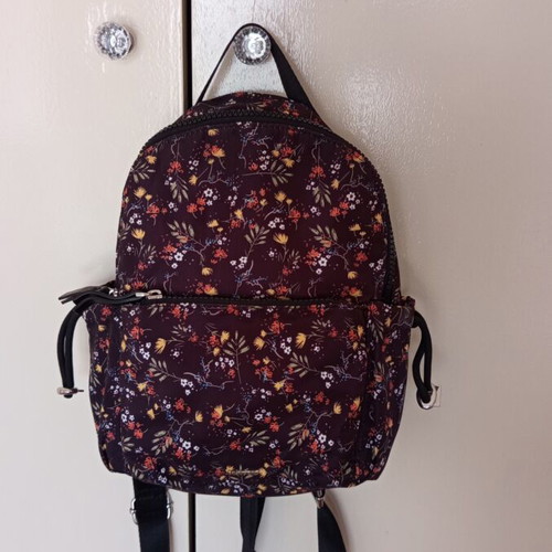 Floral Mini Backpack Parfois like new, black with colorful autumn print