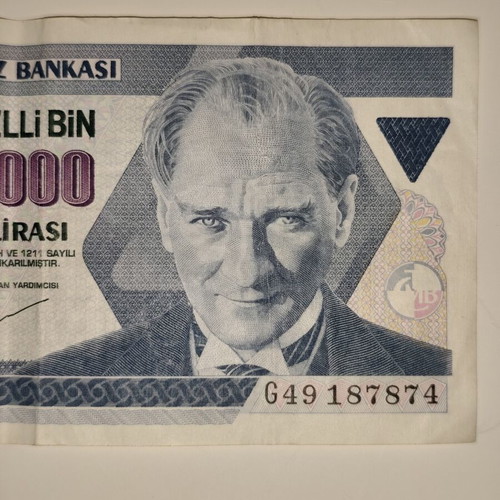 Set of 3 Used 250,000 Turkish Lira Banknotes with Atatürk