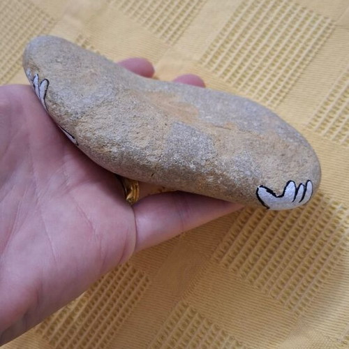 Stone with detailed Donald painting handmade