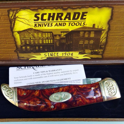 Schrade Limited Edition 2007 Handmade Knife with Bear Engraving Acrylic New