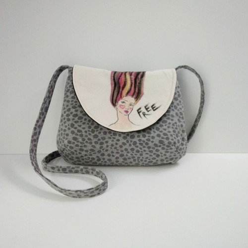 Women's crossbody bag new, handmade hand-painted design