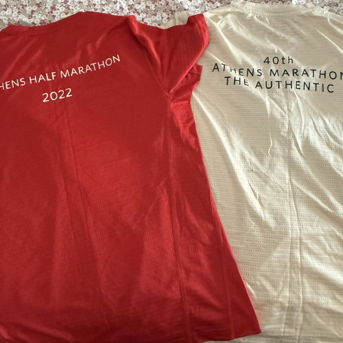 2 Women's Adidas T-Shirts Athens Marathon pack