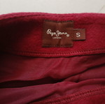 Pepe Jeans wool pencil skirt, burgundy with appliqué