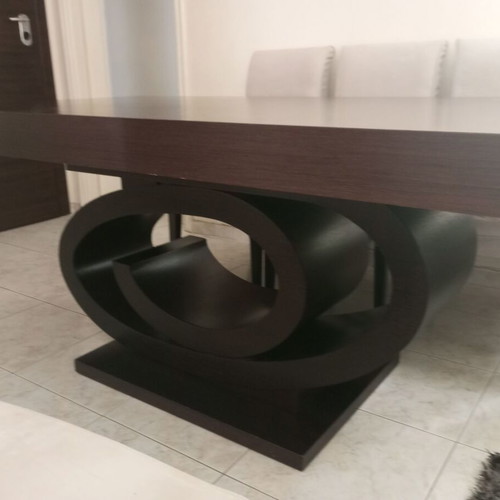 Dining table with 6 chairs used, dimensions 1.80x1.00 with extension