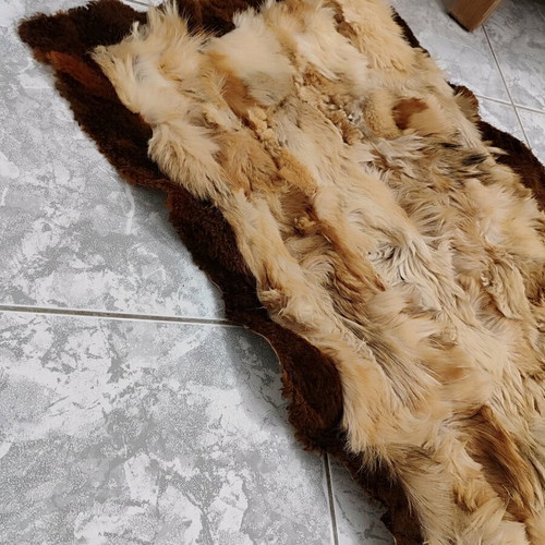 Leather fur rug used