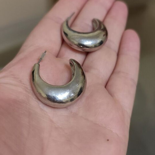 Silver hoop earrings used