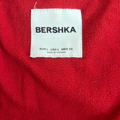 Bershka red short puffer jacket, size L