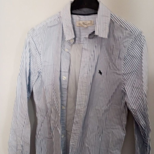 H&M boys' dress shirt blue and white, size 152 cm