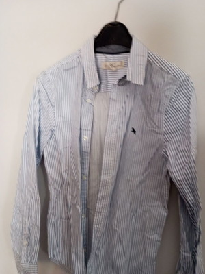 H&M boys' dress shirt blue and white, size 152 cm