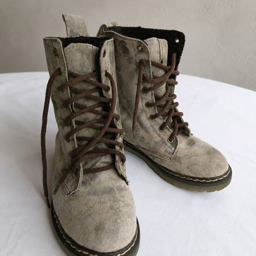 Electric Coolway Floral Suede Combat Boots used, size 36, vintage 2000s