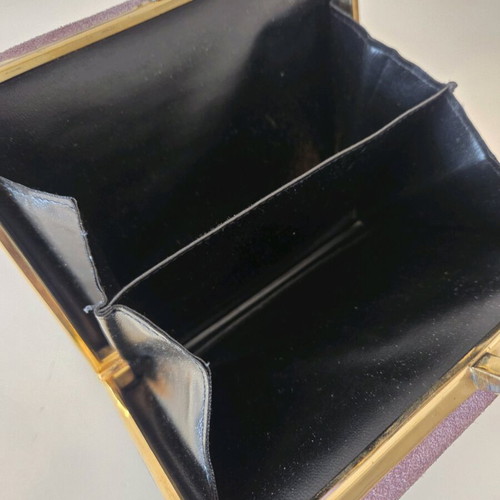 Vintage Purple Suede Evening Clutch with Rope Strap used