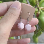 Earrings new polymer clay macarons with steel hooks