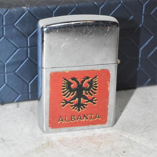 Earth vintage lighter used with Albanian theme