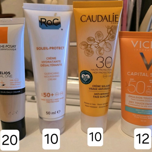 Face sunscreen new, assorted brands, pack