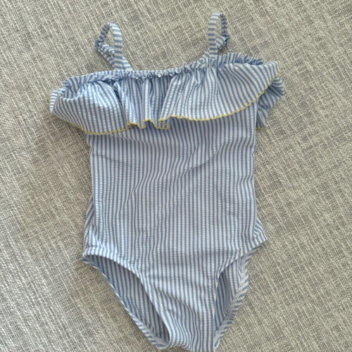 Zara baby one-piece swimsuit 6-12 months new striped blue white