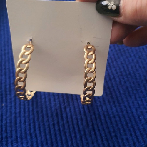 Women's hoop earrings new, matte gold color