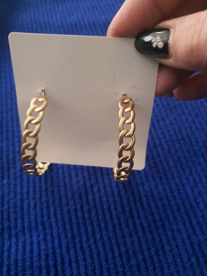 Women's hoop earrings new, matte gold color