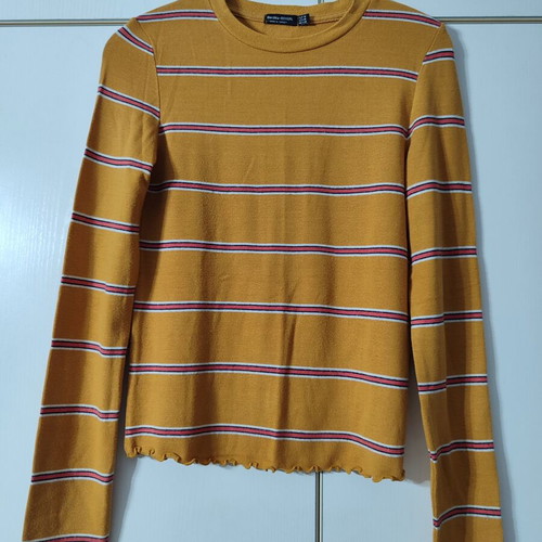 Bershka girl medium blouse like new, yellow and beige