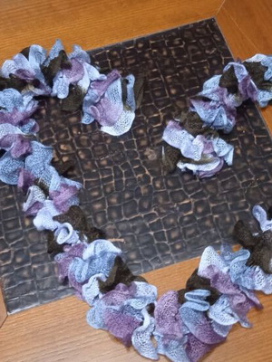 Handmade scarf like new, black and turquoise