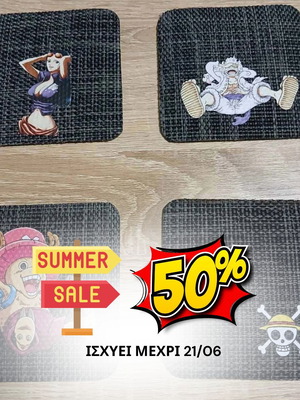 Σετ σουβέρ Anime One Piece με Nico Robin, Luffy και Chopper