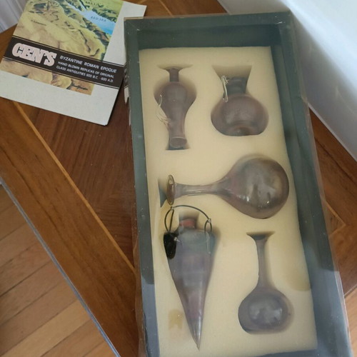 Collectible set of ancient glass vessel replicas like new