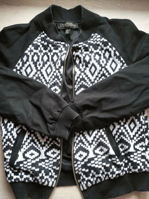 Bomber jacket Attrattivo used, black and white, size S