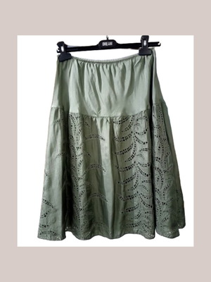 Gold Hauk silk skirt like new, green, small/medium