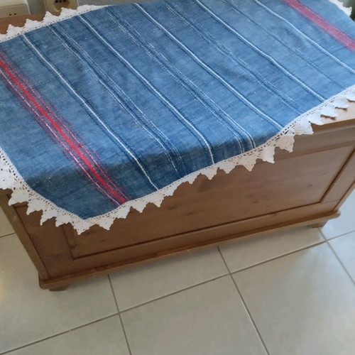 Handwoven table runner used with lace 90x50 cm