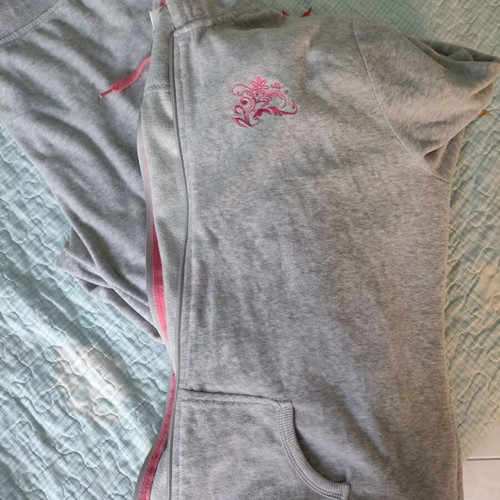 Esmara velour tracksuit set with pink coral details, large