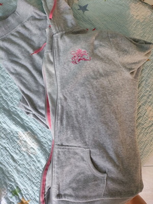 Esmara velour tracksuit set with pink coral details, large