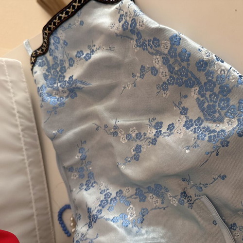 Chinese Silk Satin Top like new, blue color