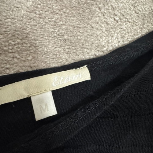Etam Black Blouse Asymmetric One-Shoulder Cotton Like New