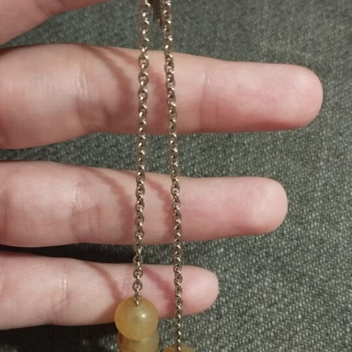 Handmade komboloi with amber-colored beads, gift included
