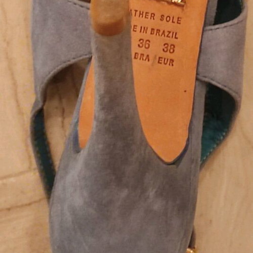 Schutz sandals used with platform and thin heel, size 38, blue