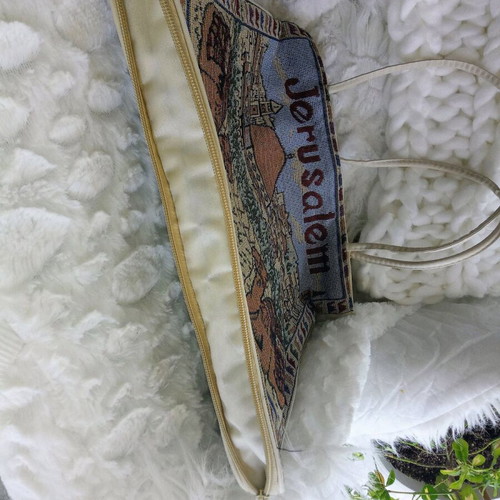 Vintage tapestry shoulder bag like new, Jerusalem souvenir