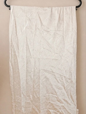 H&M Midi Skirt in Off-White with Wrinkled Satin Texture, New