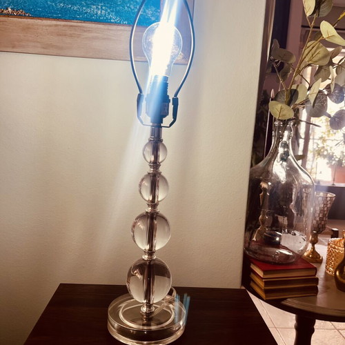 Vintage Lucite Table Lamp, Mid-Century Modern, 56 cm