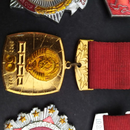 Set of 3 Soviet Union 50th Anniversary medals, authentic, large size