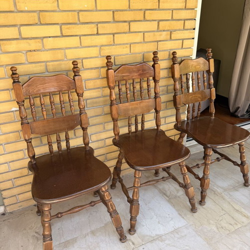 Chairs set of 3 used, solid wood