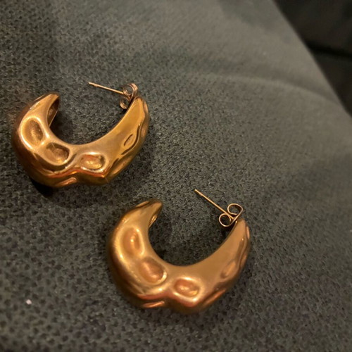 Steel hoop earrings new with impressive shape
