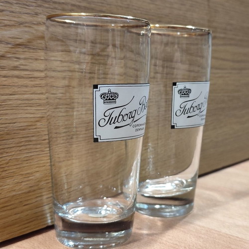 Tuborg beer set of two promotional glasses 300ml like new
