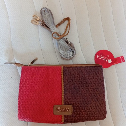 Doca shoulder bag new, spacious brown and red