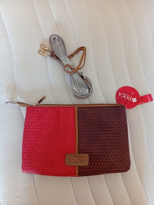 Doca shoulder bag new, spacious brown and red