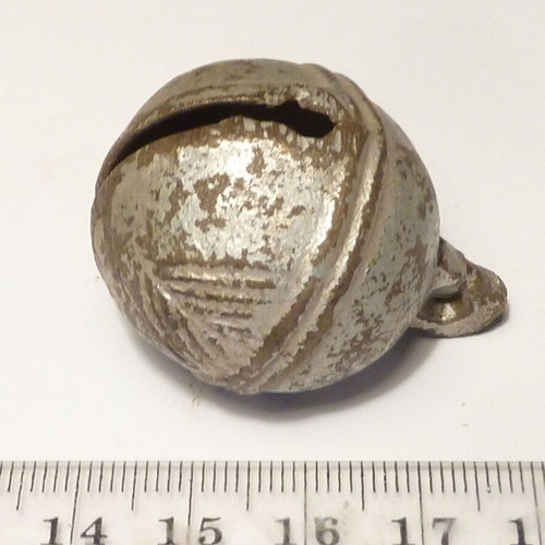 Antique bronze silver-plated bell used, horse ammunition rattle